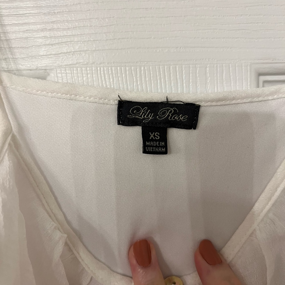 White lily rose mini dress with belt size small